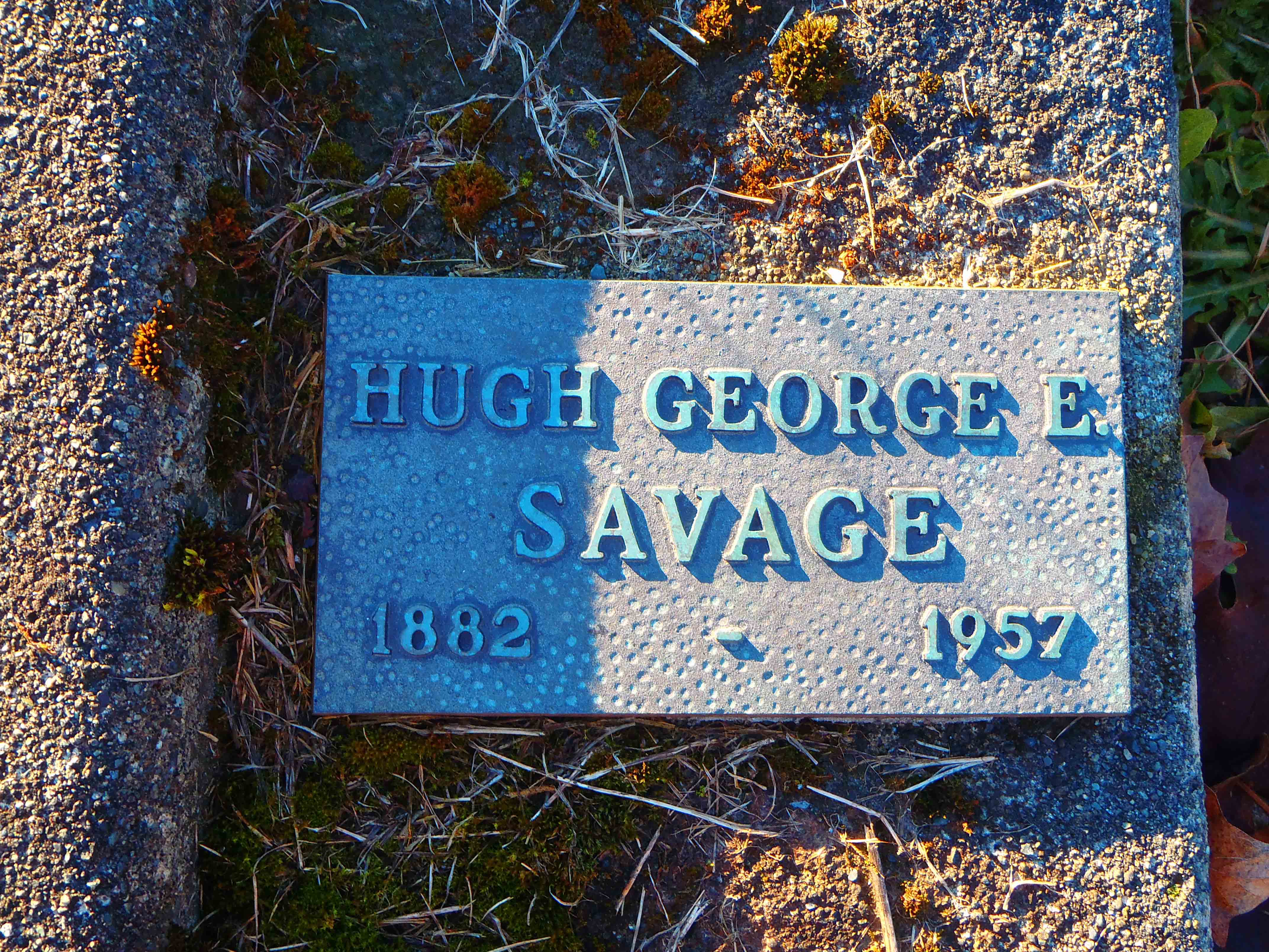 Hugh George savage tomb marker